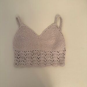Hollister Beige Crochet Knit Top